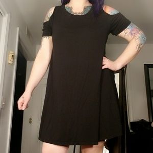 Cold shoulder t shirt dress